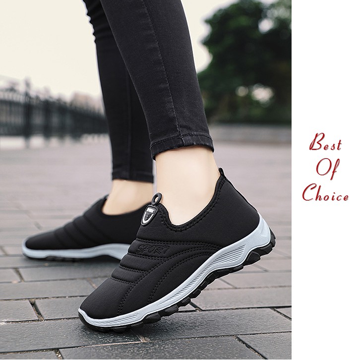 Giày Thể Thao Nữ , Giày Sneaker Nữ Không Dây M91 [ Hàng Hot ] Màu Đen Đỏ Thoải Mái Ấm Áp Nâng Niu Bàn Chân Việt | BigBuy360 - bigbuy360.vn