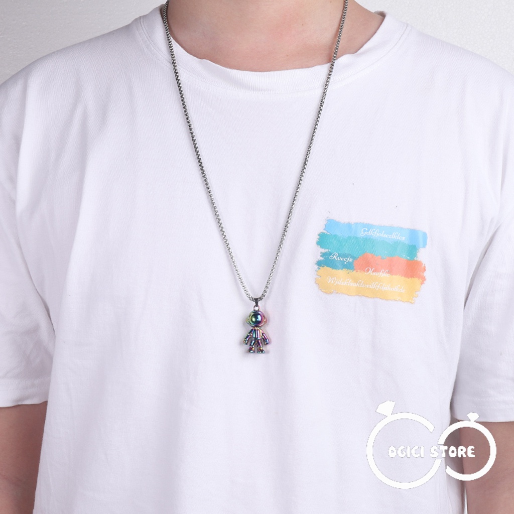 Dây chuyền nam nữ thời trang, Vòng cổ phi hành gia màu sắc phong cách hiphop, Cá tính, Unisex