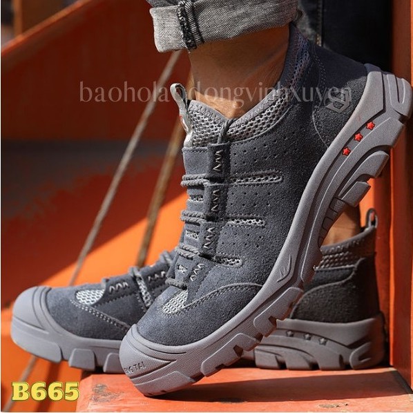 Giày Bảo Hộ Lao Động Nam Thời Trang Thể Thao Mũi Sắt Chống Đinh Đi Công Trình T665 Xả kho do lẻ size giá rẻ
