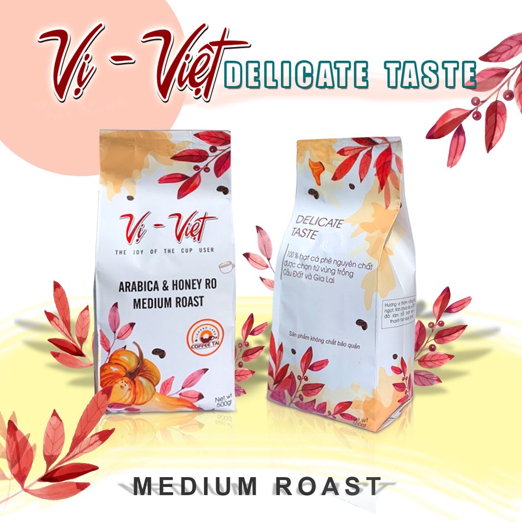 Cà Phê Nguyên Chất Mộc Sạch Vị Việt Mix Giữa Arabica và Honey Chế Biến Theo Phương Pháp Mật ong COFFEETAI