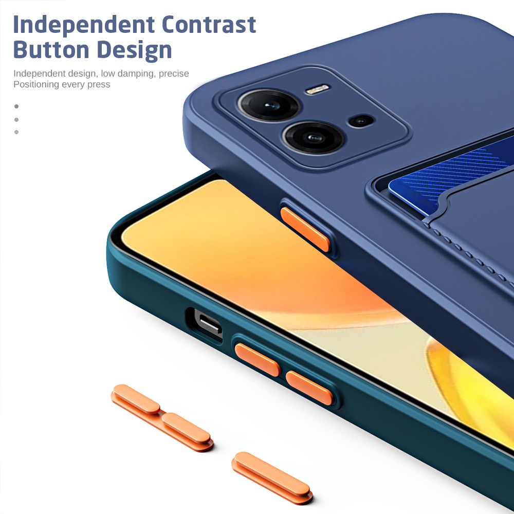 Ốp Điện Thoại TPU Dẻo Màu Sắc Ngọt Ngào Kèm Ngăn Đựng Thẻ Cho Vivo V25 V 25 25E 25V 5G V25E 4G VivoV25 VivoV25E