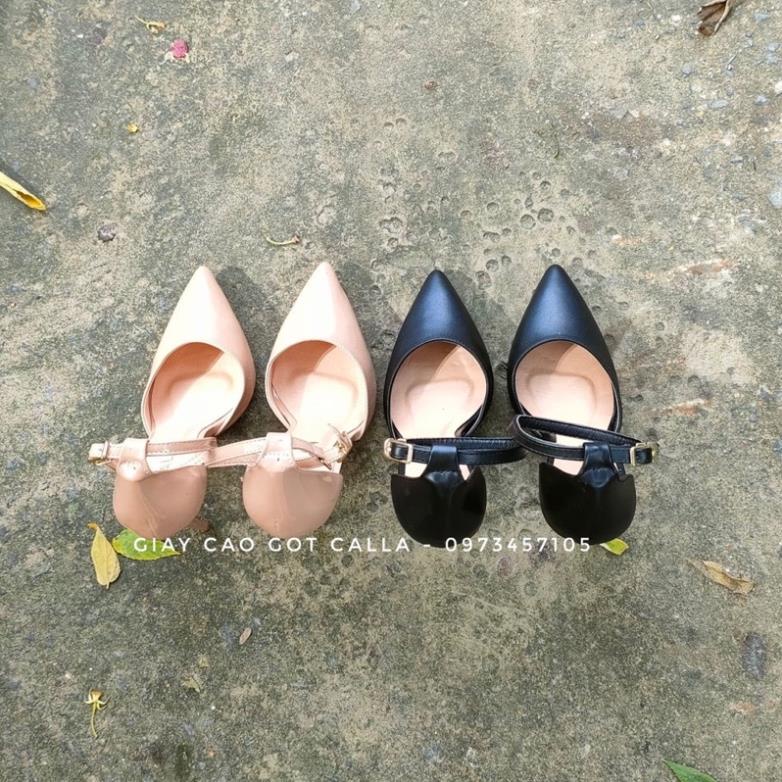 cao gót bít mũi quai hậu NUDE cao 7-9-11-12cm - giày Cao gót Calla KPX