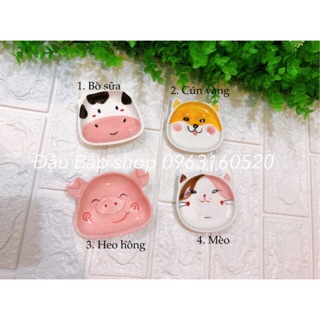 Đĩa sứ heo xinh và động vật