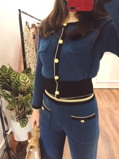Set quần áo len Xanh Navy