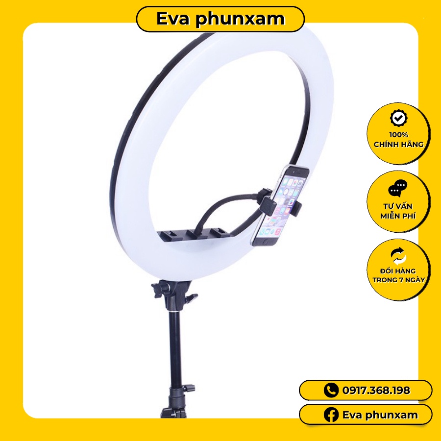 Đèn Led Livestream 45CM HQ18 chính hãng công suất lớn - Đèn Livestream hỗ trợ chụp ảnh quay clip kèm chân thép 2 mét