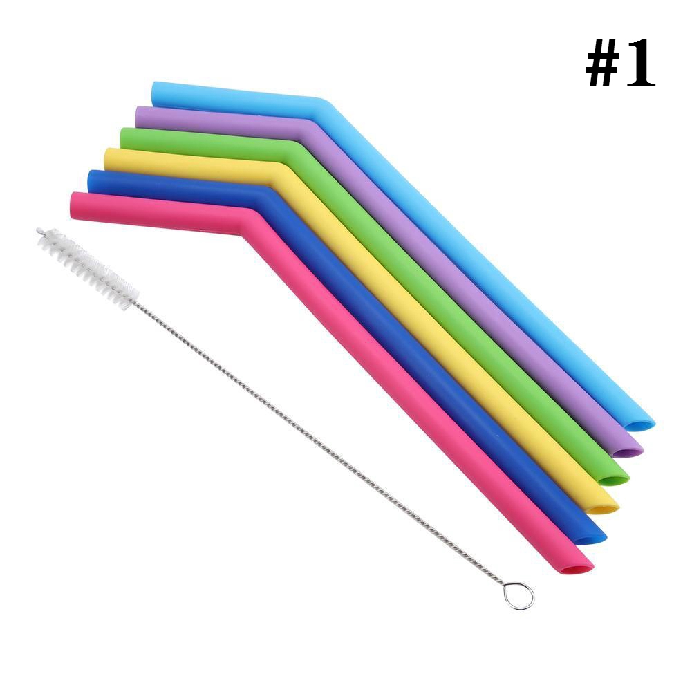 6 / 8 ống hút silicon sử dụng lại được nhiều lần
