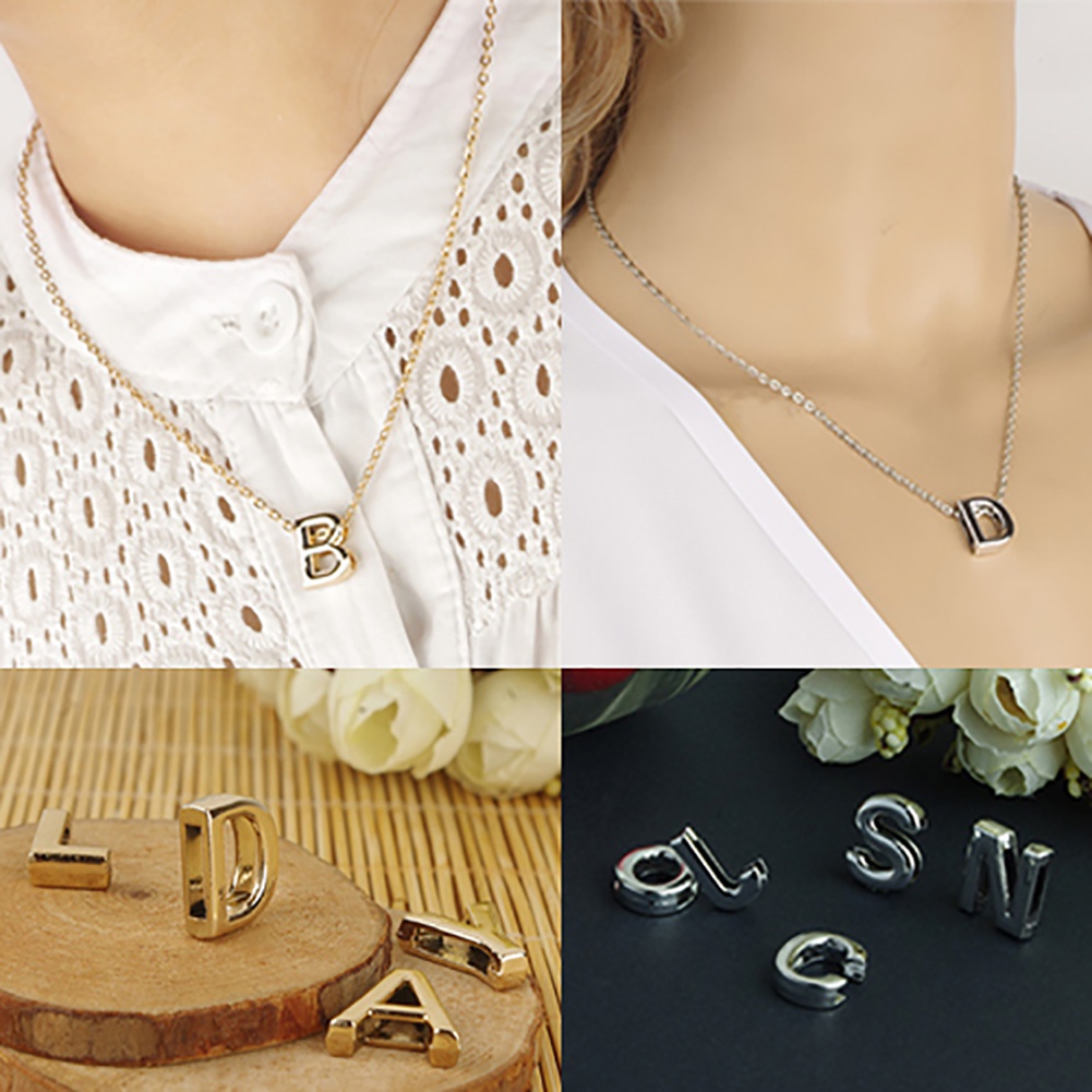 Dây chuyền hợp kim phối mặt hình chữ cái DIY cá tính