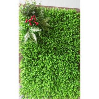 Set cây trang trí đẹp cho 1m2 tường cây giả trang trí - Cỏ nhựa ốp tường mắt trâu (tai chuột) 308, cây trang trí nhỏ