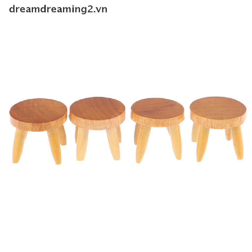 Bộ 5 Mô Hình Ghế Gỗ Thu Nhỏ Tỉ Lệ 1: 12 Trang Trí Nhà Búp Bê