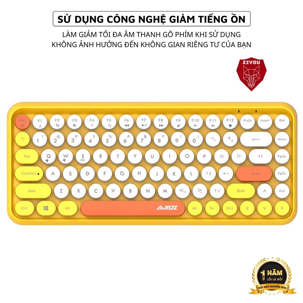 Bàn Phím Không Dây Bluetooth ZIYOU 308i NEW 2023 Thiết Kế Hiện Đại Kết Nối Đa Thiết Bị, Pin Trâu Cho Điện Thoại, Laptop