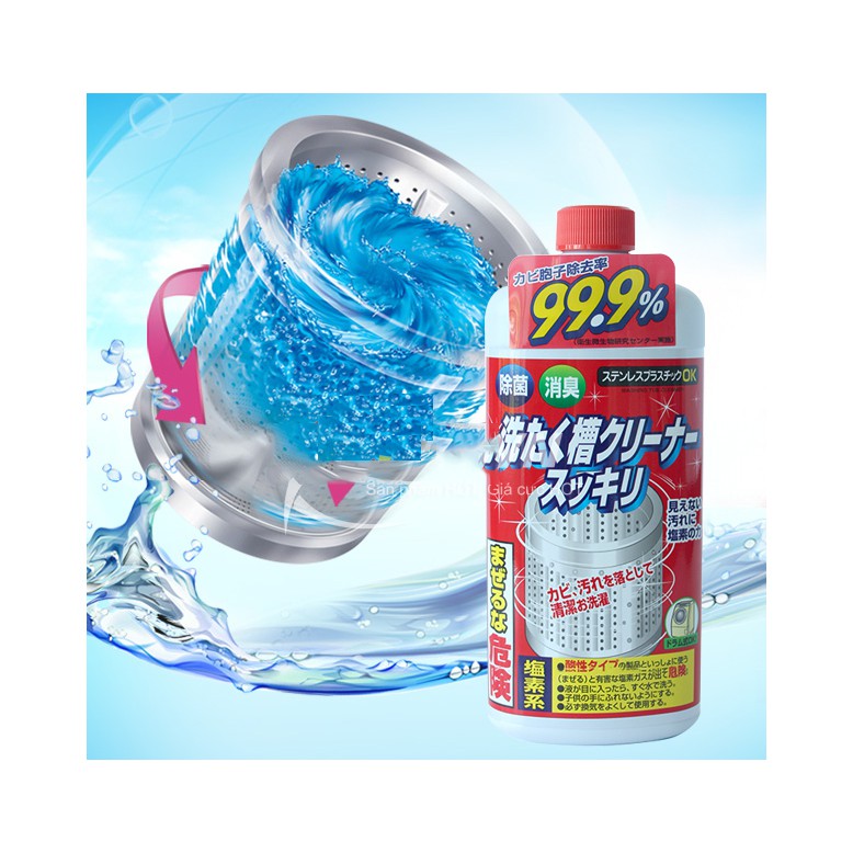 Combo 2 chai nước tẩy lồng máy giặt Nhật Bản Rocket chai 550g - 100% Authentic