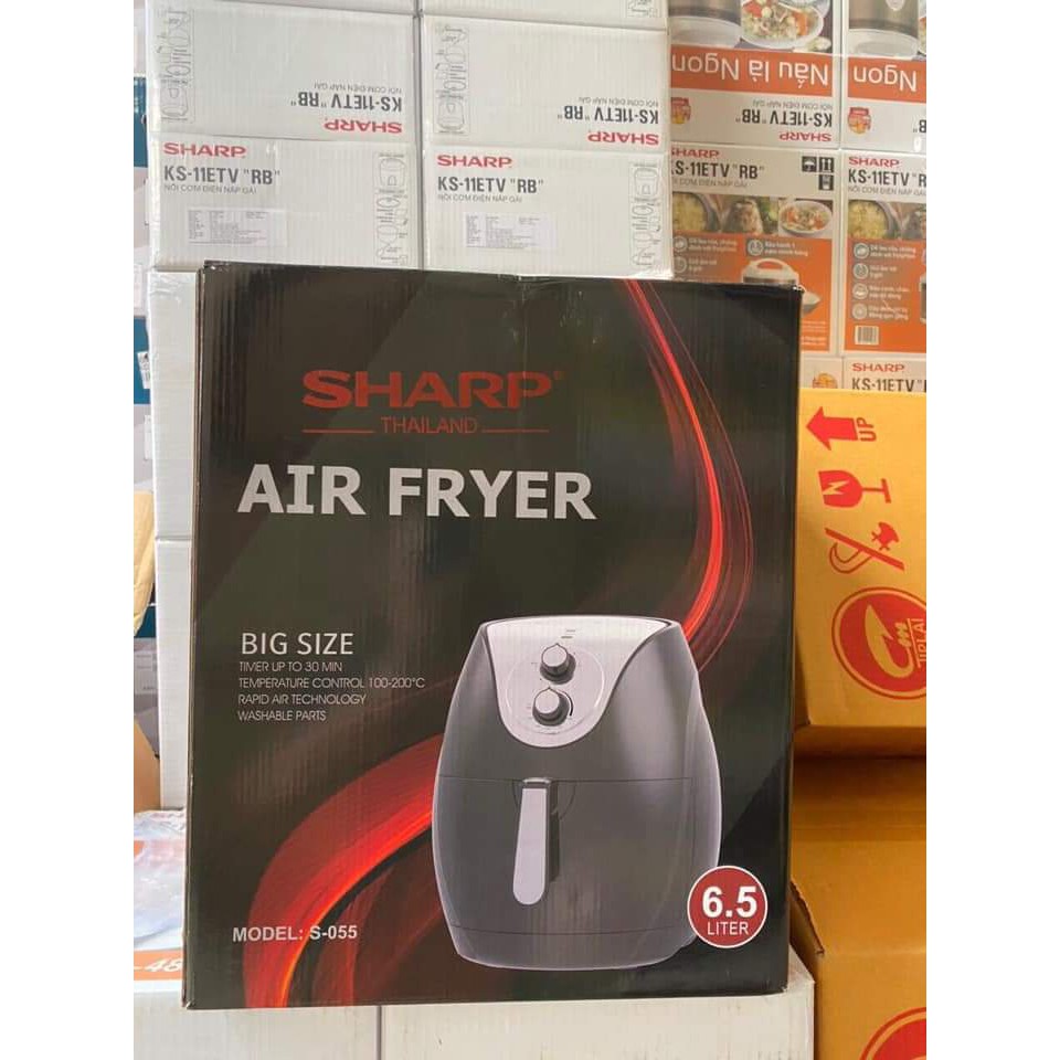 NỒI CHIÊN KHÔNG DẦU SHARP BIG SIZE 6,5 LÍT- Thái Lan