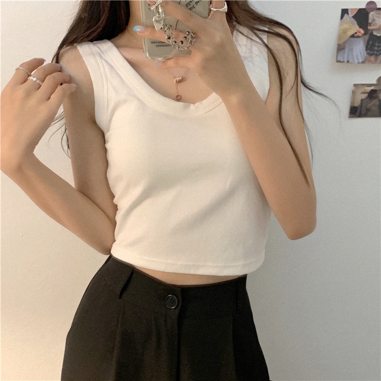Áo croptop không tay thời trang mùa hè phong cách mới 44851