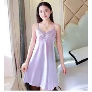 Váy Ngủ Lụa Thái Ren Ngực Chân Lượn Sóng