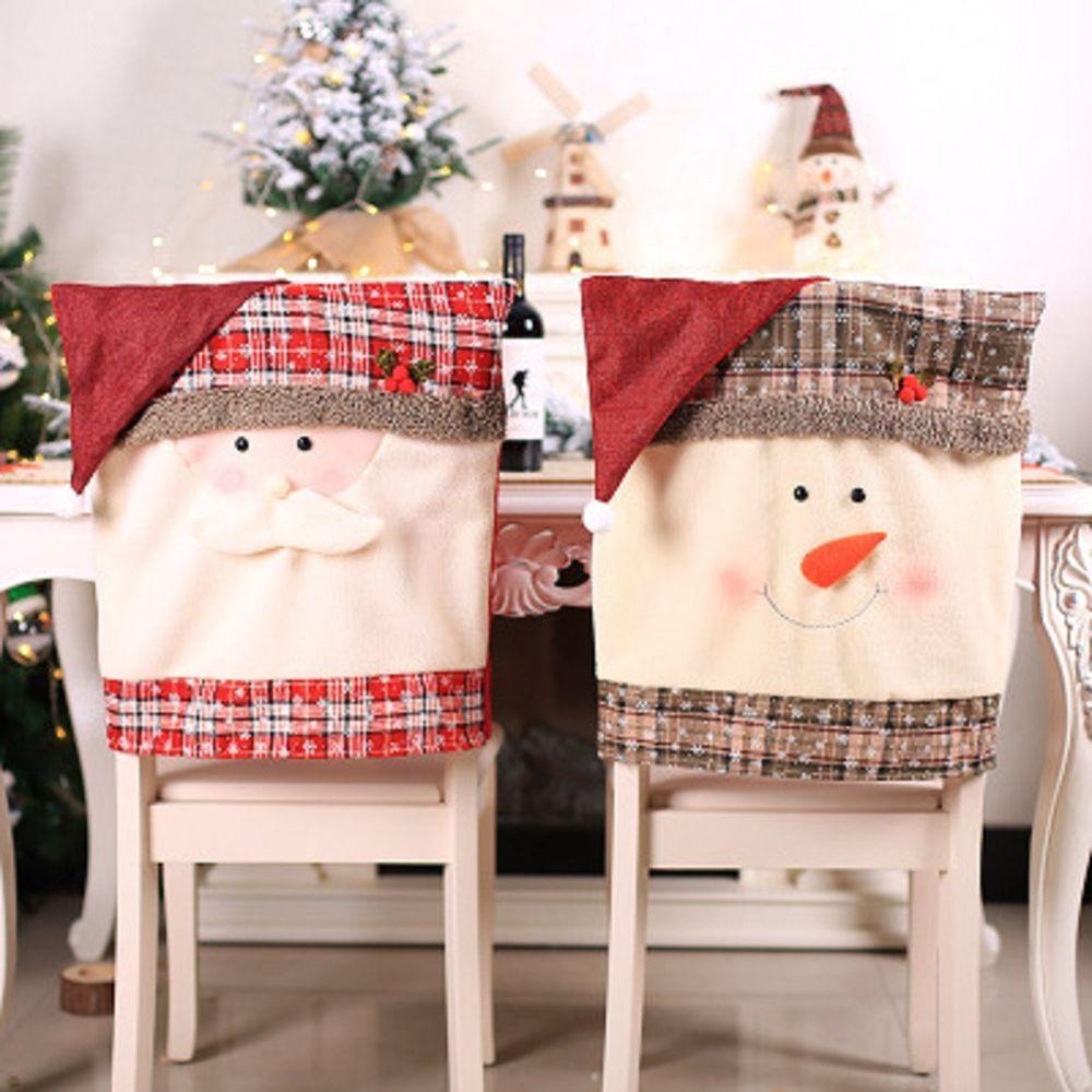 Vỏ Bọc Ghế Trang Trí Giáng Sinh Hình Người Tuyết / Ông Già Noel Đàn Hồi