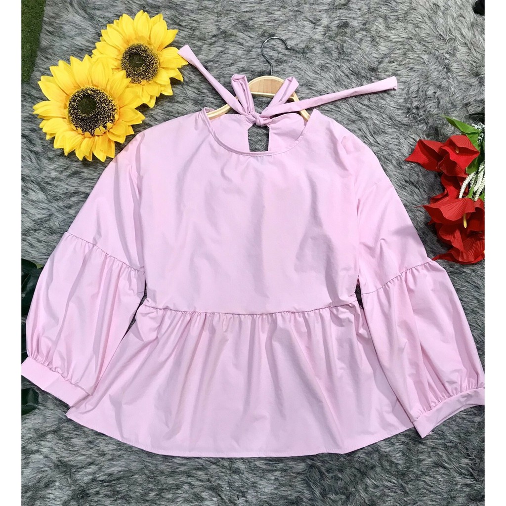 áo kiểu babydoll thắt nơ sau