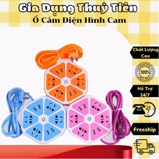 Ổ cắm điện hình múi cam có cổng usb tiện dụng