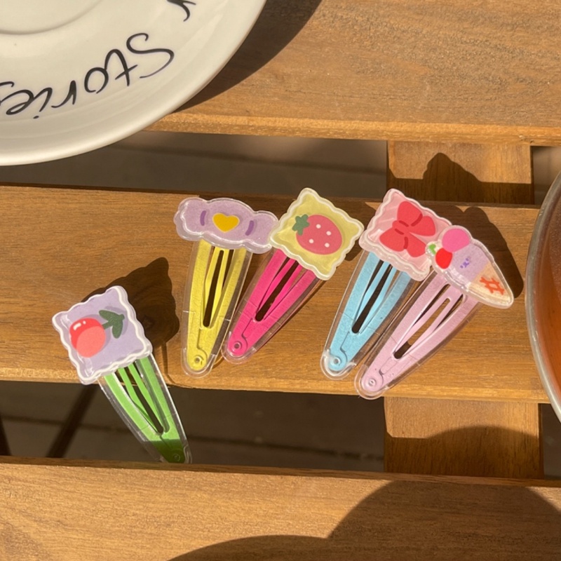 Kẹp Tóc BB Hình Nơ/Hoa/ Dâu Tây Màu Kẹo Ngọt Dễ Thương Thời Trang Mùa Hè