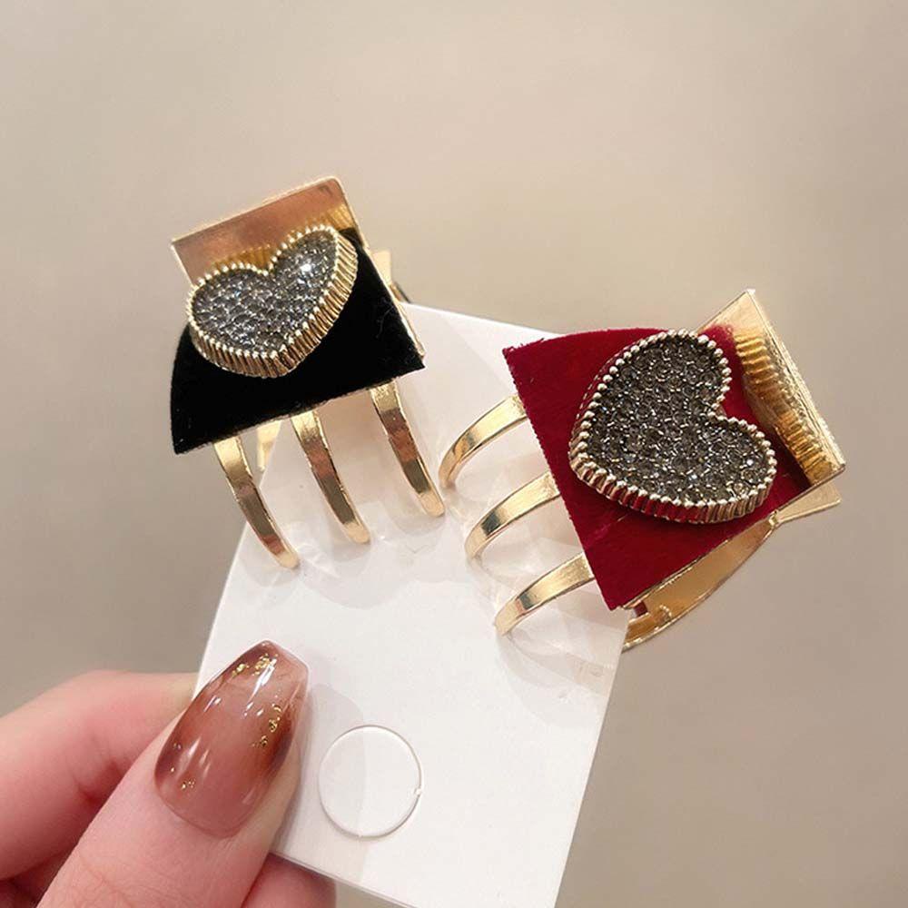 TWINKLE Kẹp Tóc Đuôi Ngựa Mini Hình Trái Tim / Hình Học Bằng Nhung Dễ Thương Xinh Xắn