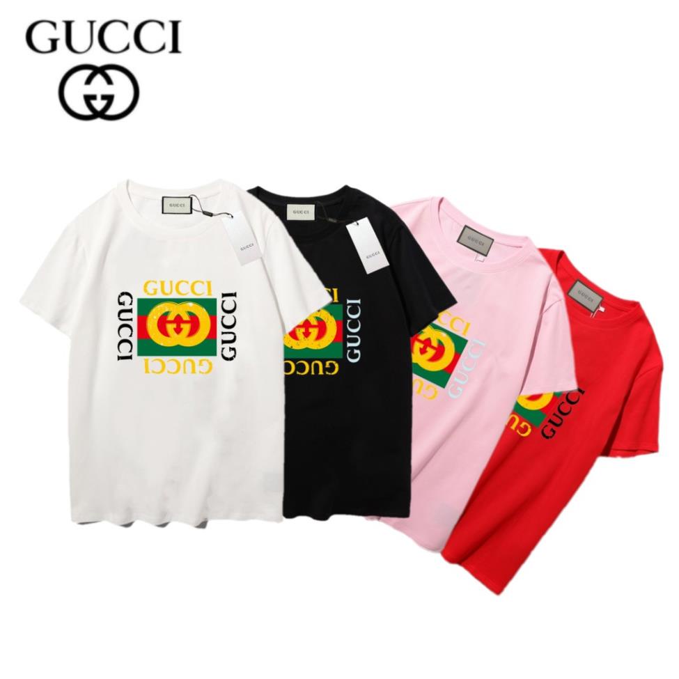 Áo Thun Tay Ngắn Chất Liệu Cotton In Chữ Gucci Thời Trang Dành Cho Cả Nam Và Nữ ⚡