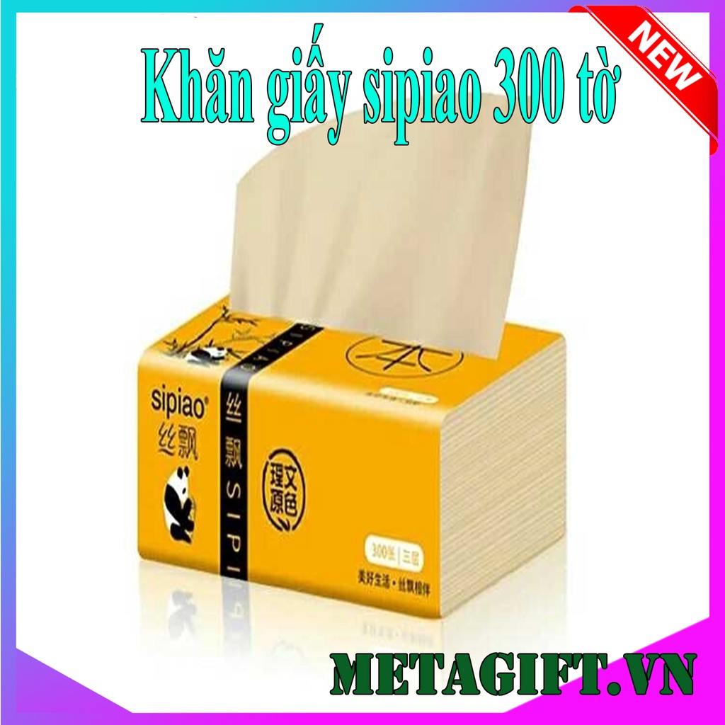 Khăn giấy ăn gấu trúc Sipiao 300 tờ siêu dai nội địa trung loại 1 Bán lẻ