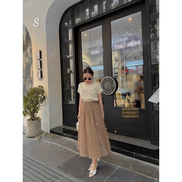 Hàng Quảng Châu Chân Váy Ren Dài 3 Lớp Dây Xích Mạ Vàng sn