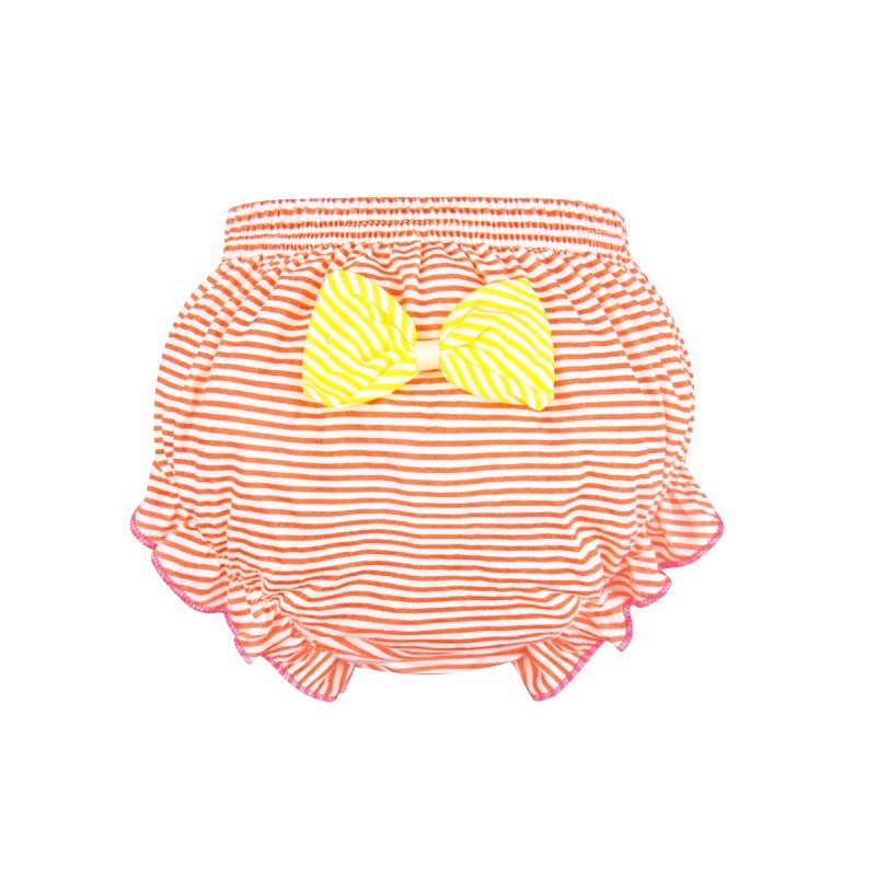 Lucky Big Cat  Bowknot polka dot sọc tam giác Underwear cô gái bé đồ lót bông trẻ em bánh mì quần dễ thương (Red Stripe)