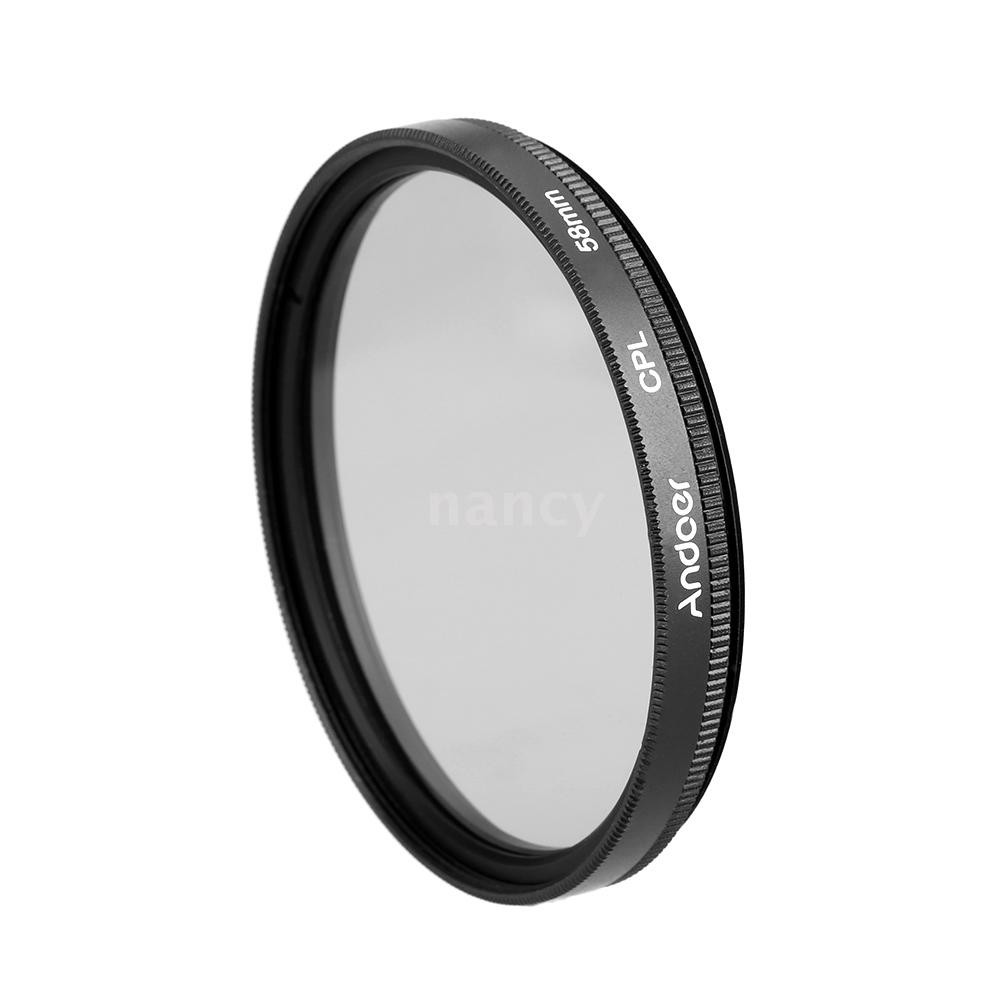 Bộ lọc kính phân cực tròn Andoer 58mm Digital Slim CPL cho ống kính máy ảnh DSLR Canon Nikon Sony