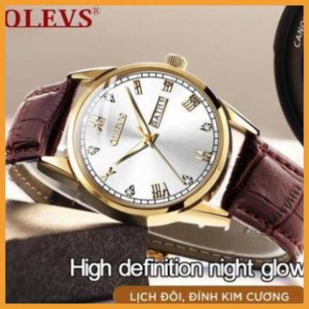 [Chính Hãng 100%] Đồng Hồ Nam - Đồng hồ thời trang nam OLEVS OL6602 dây da chính hãng size 40mm