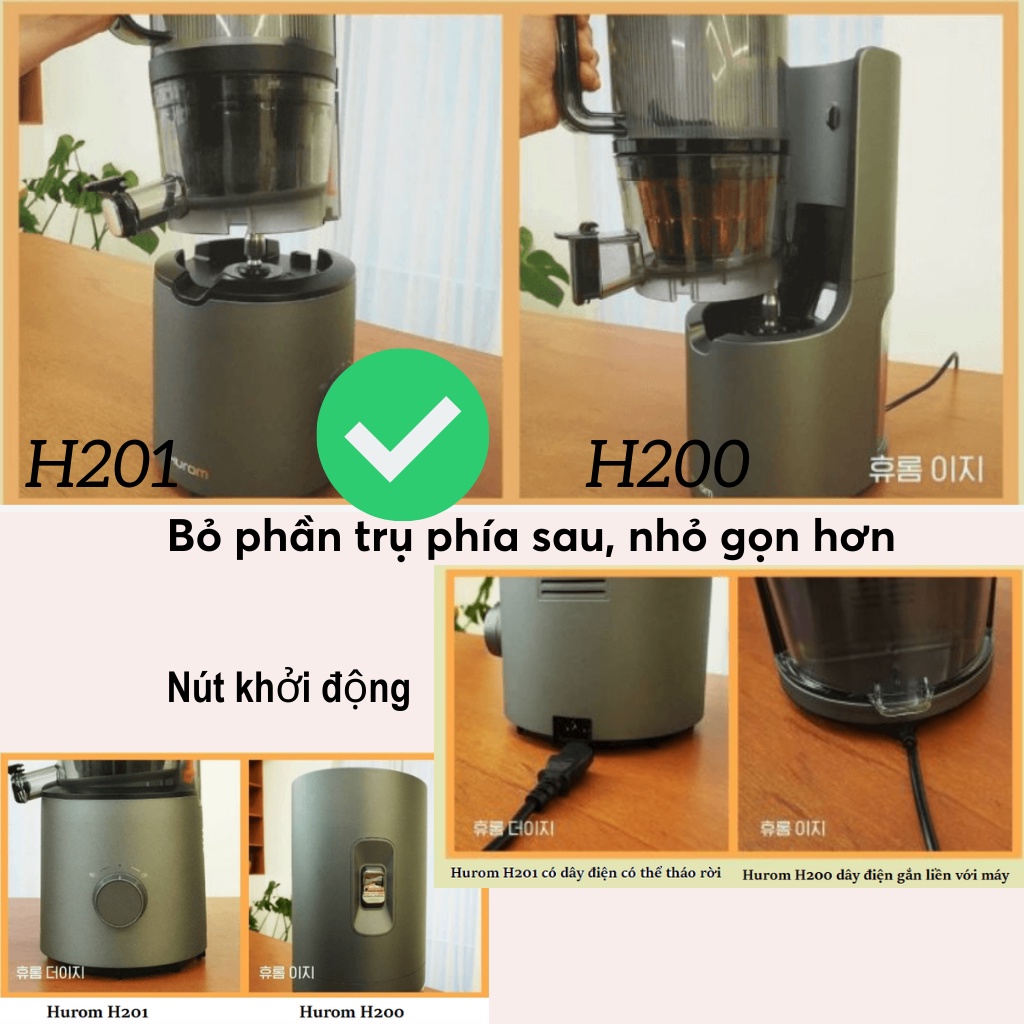 Máy ép chậm Hurom Easy H200 Hàng Hàn Quốc Top1 máy ép chậm