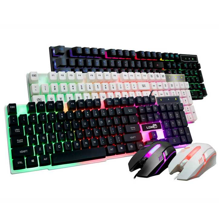 Bộ Bàn Phím Gaming Có Dây Kèm Chuột Máy Tính Có Led 7 Màu Ấn Tượng LDK832 Giao Mẫu Ngẫu Nhiên