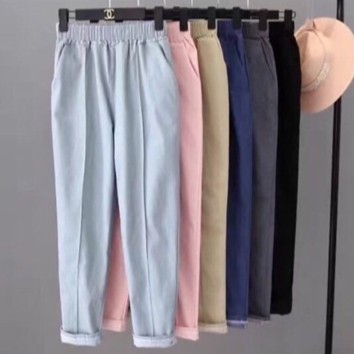 Quần Baggy vải thô đường gân