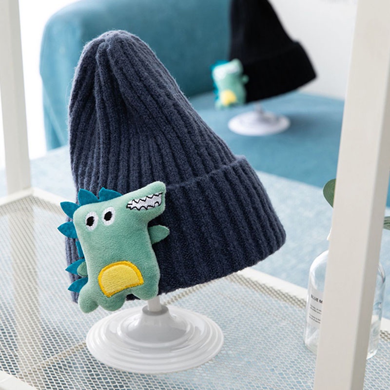 Mũ Beanie Đan Len Họa Tiết Hoạt Hình Giữ Ấm Mùa Thu Đông Cho Trẻ Sơ Sinh 0-3 Tuổi