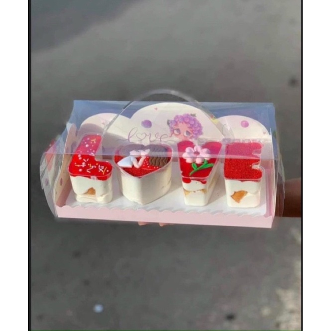 Combo 5 hộp mica trong kèm khuôn Love hoặc I Love You