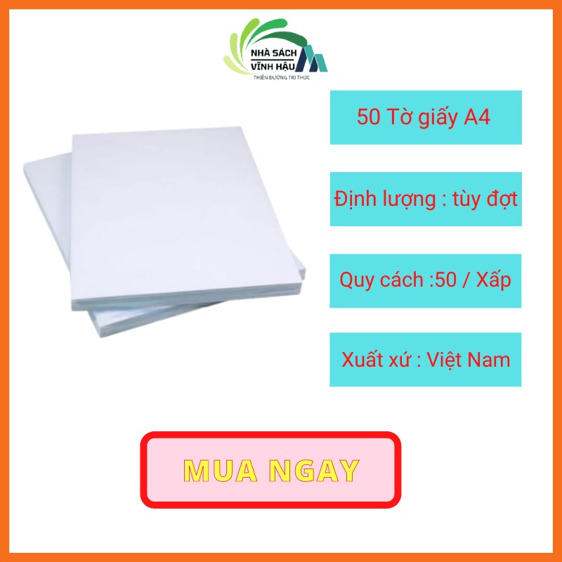 50 tờ giấy  A4 vẽ tranh , in ấn giá sỉ