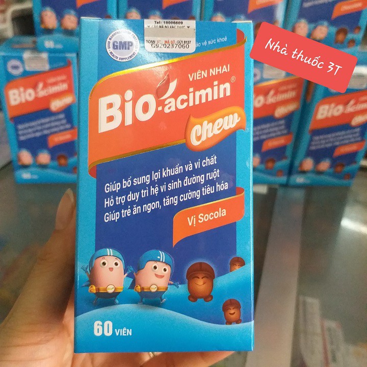 Viên nhai ăn ngon, bé con mau lớn, Bio-acimin chew, men vi sinh vị socola. | BigBuy360 - bigbuy360.vn