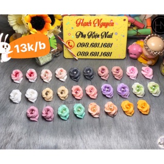 Hoa bột nổi 3D trang trí móng nail: Hoa Trà Lá 13k/bông