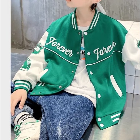 Áo khoác bóng chày BXPB tay dài thời trang mùa thu phong cách Hàn Quốc dành cho bé trai 3-15 - 12 tuổi