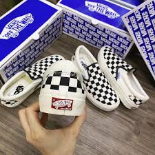 [Mã Van CR] Giày Vans caro bàn cờ, slip on nam nữ đẹp nhất 2021 - FULL BILL BOX