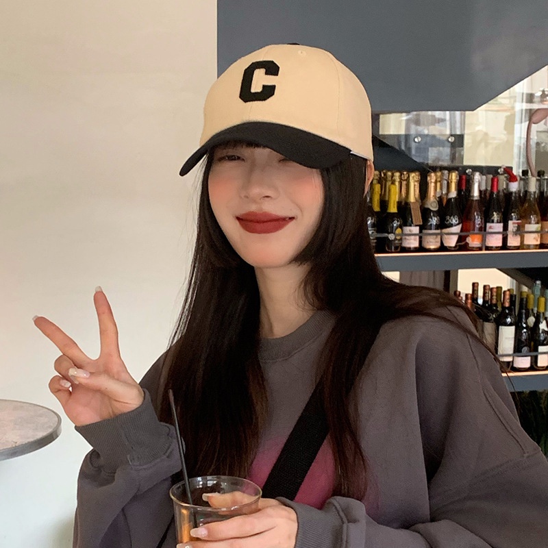 Mũ Lưỡi Trai Họa Tiết Chữ C Phong Cách Hàn Quốc Cá Tính Cho Nữ