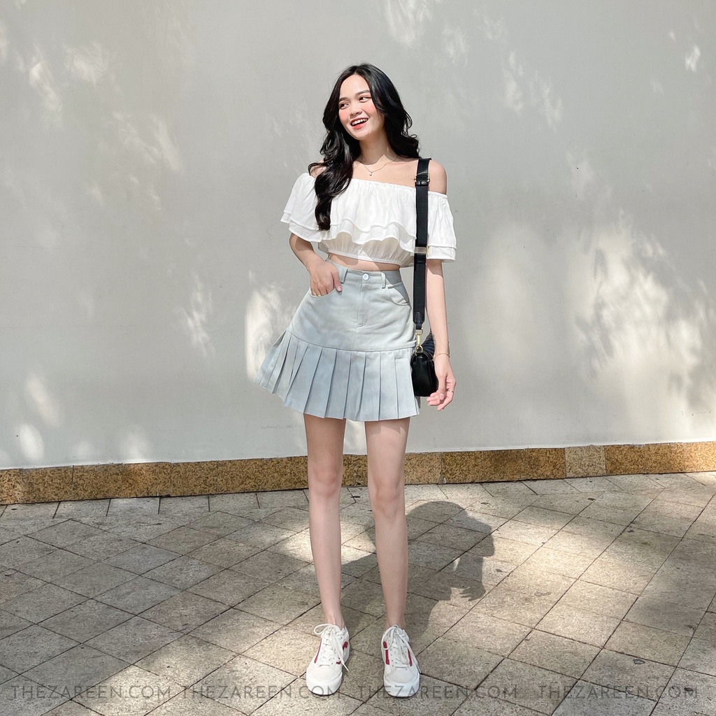 CHÂN VÁY KAKI XẾP LY ZAREEN VAA34 XANH XÁM | BigBuy360 - bigbuy360.vn