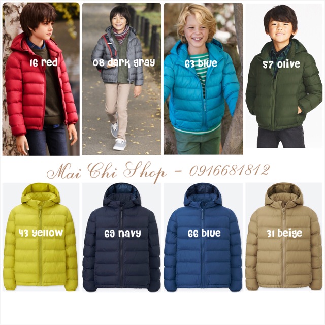 Áo phao siêu nhẹ bé trai Uniqlo