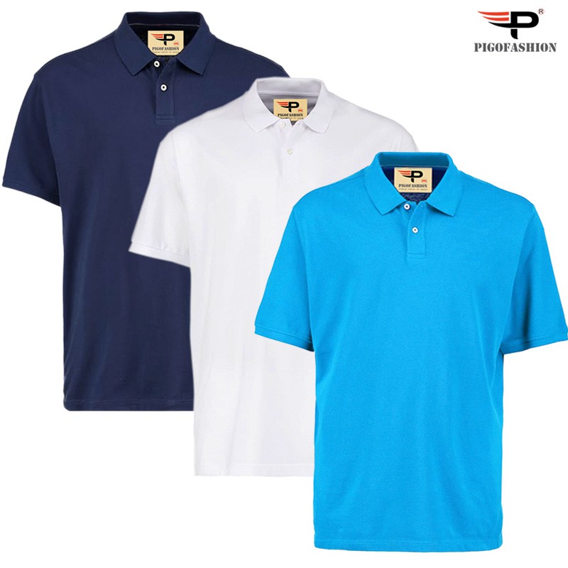 Áo thun nam cổ bẻ big size trên 80kg Pigofashion chuẩn cao cấp PB01 (xanh đen) chọn lựa màu ghi chú | BigBuy360 - bigbuy360.vn