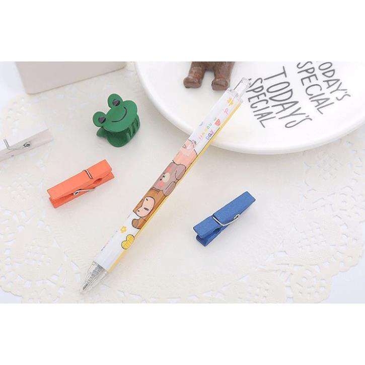 Bút Gel Bấm Hình Con Vật Đáng Yêu Mực Đen 0,5mm Dễ Thương H169