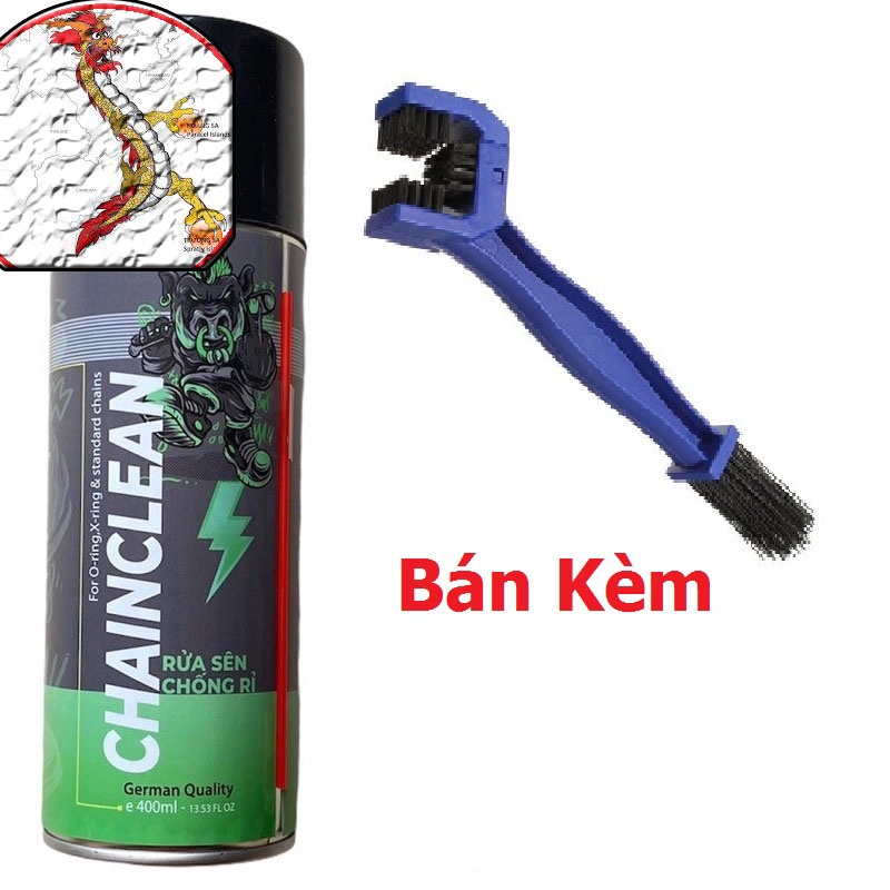 Chai Rửa Sên Vệ Sinh Sên Sprayking Chain Clean 400ML, Mua kèm bàn chải 3D giá hấp dẫn chai vệ sinh sên Spray