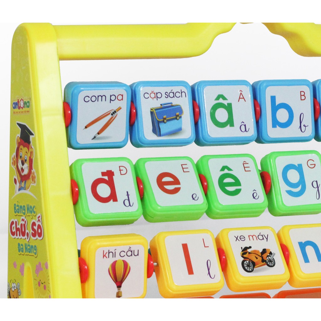 (N0.001-322-323+324) Bảng chữ, số đa năng (tiếng việt, tiếng anh) cho bé 2-4 tuổi ANTONA