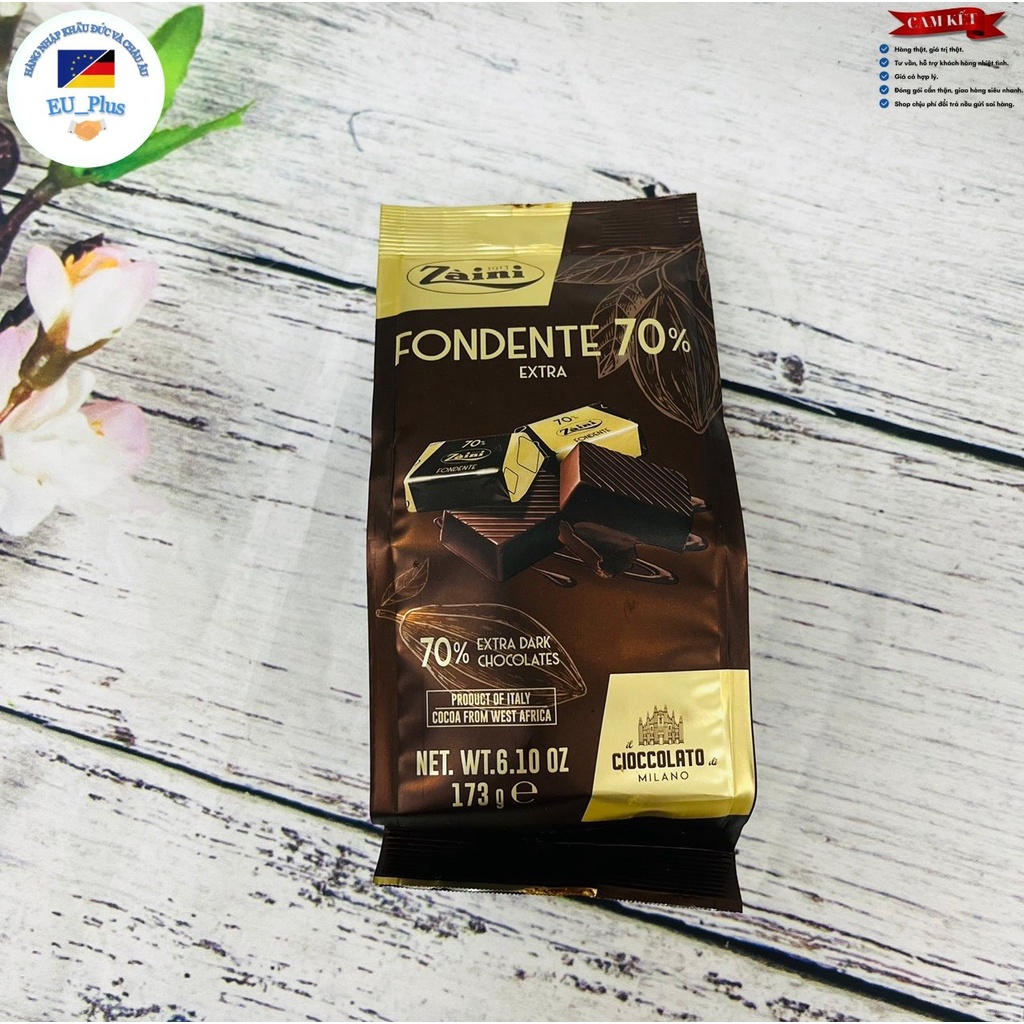 Socola đậm vị ca cao Fondente Extra 70% ( 70% Extra Dark Chocolates) 173g - Zaini - Ý