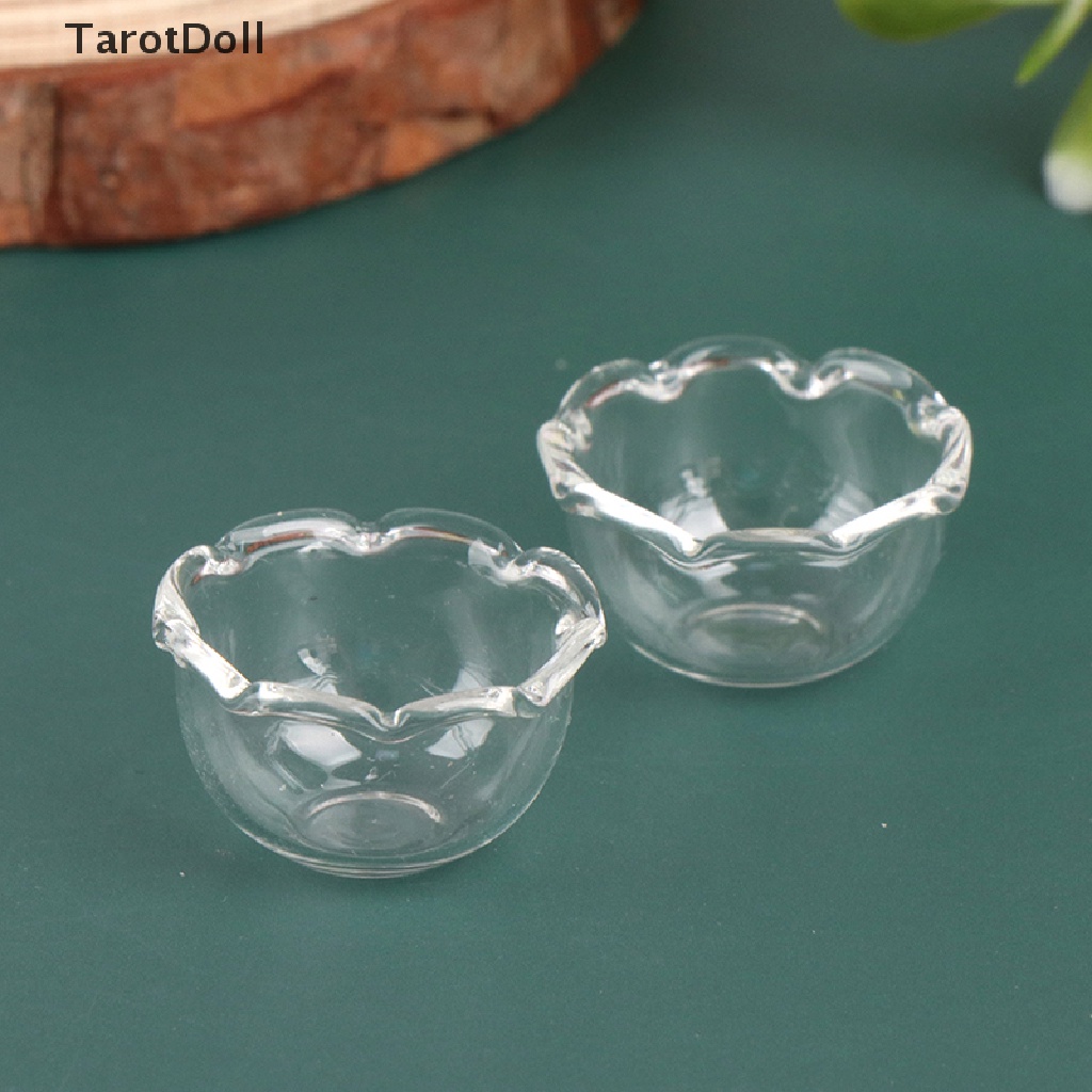 Bộ 4 Chén Dĩa Thủy Tinh Trang Trí Nhà Búp Bê Tỉ Lệ 1: 12