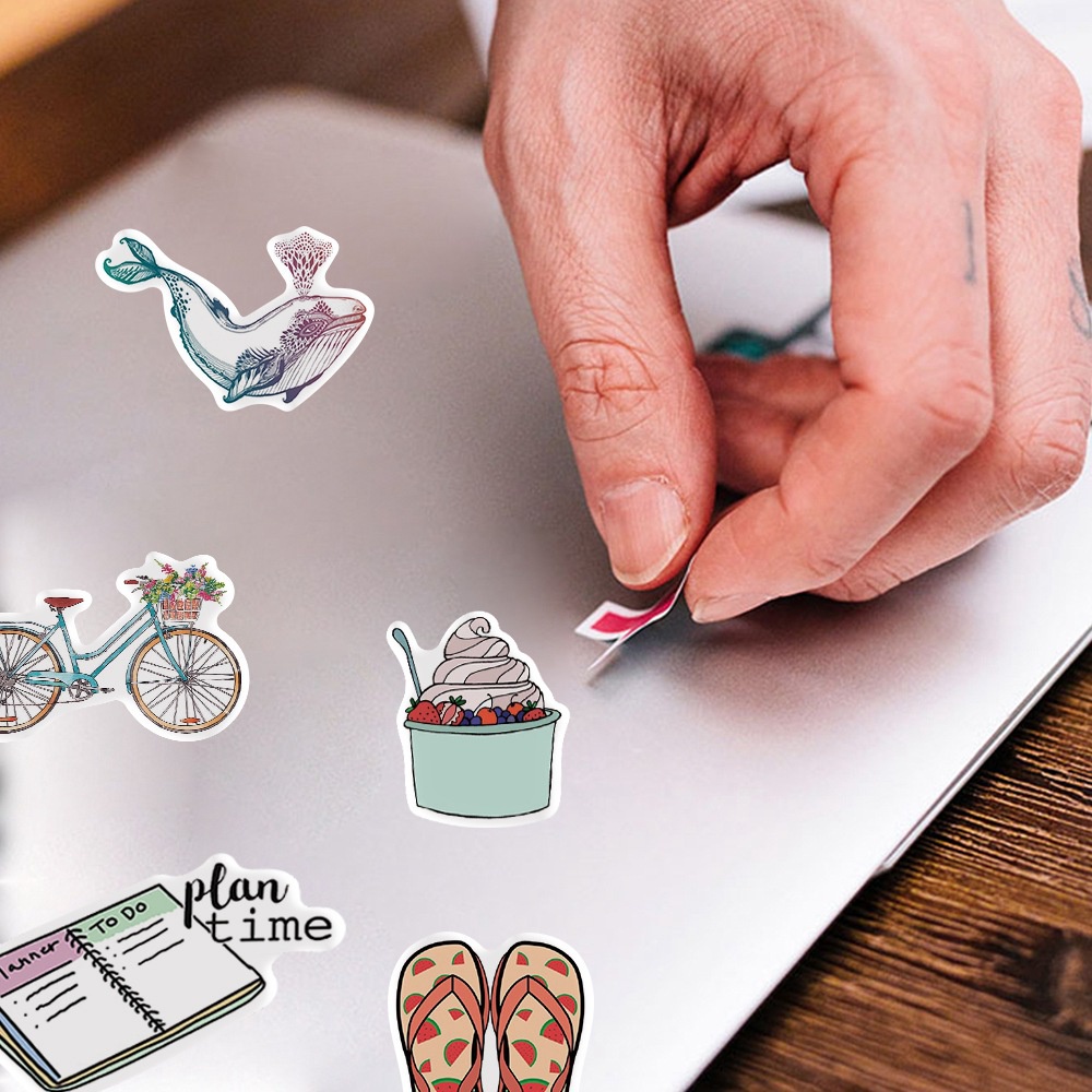 Set 200 / 100 / 50 miếng dán chống thấm nước họa tiết graffiti trang trí vali / laptop / điện thoại