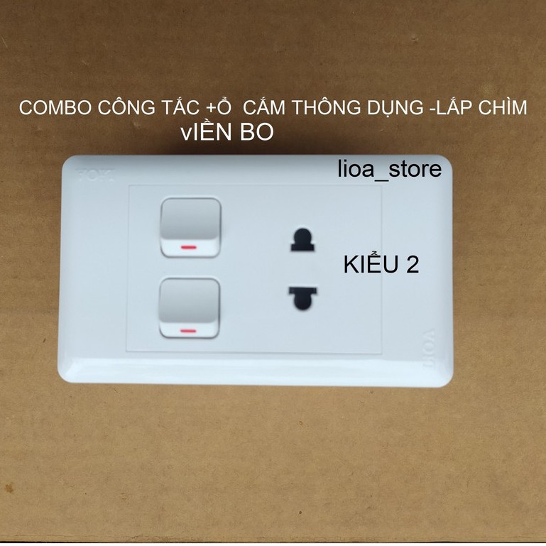 COMBO CÔNG TẮC +Ổ CẮM THÔNG DỤNG - LẮP CHÌM (VIỀN BO).